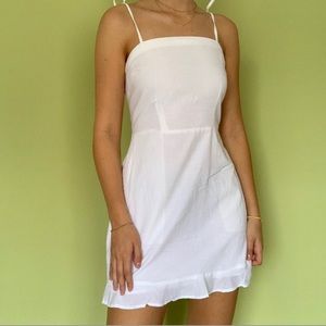 Abercrombie White Frilly Mini Picnic dress